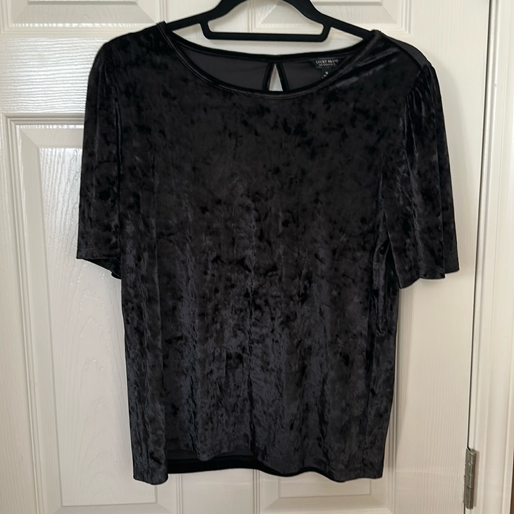 Lucky Brand Vevet Tee, Black, Size M